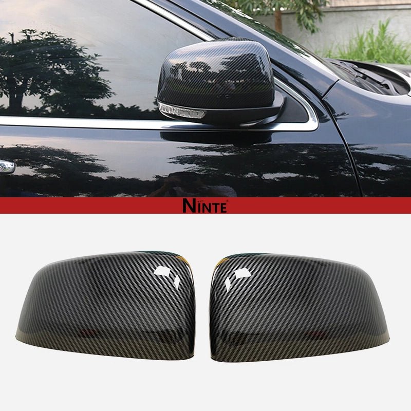 NINTE Mirror Covers for 2011 - 2022 Jeep Grand Cherokee 2011 - 2023 Dodge Durango ABS Gloss Black A PairHalf Overlays - NINTE