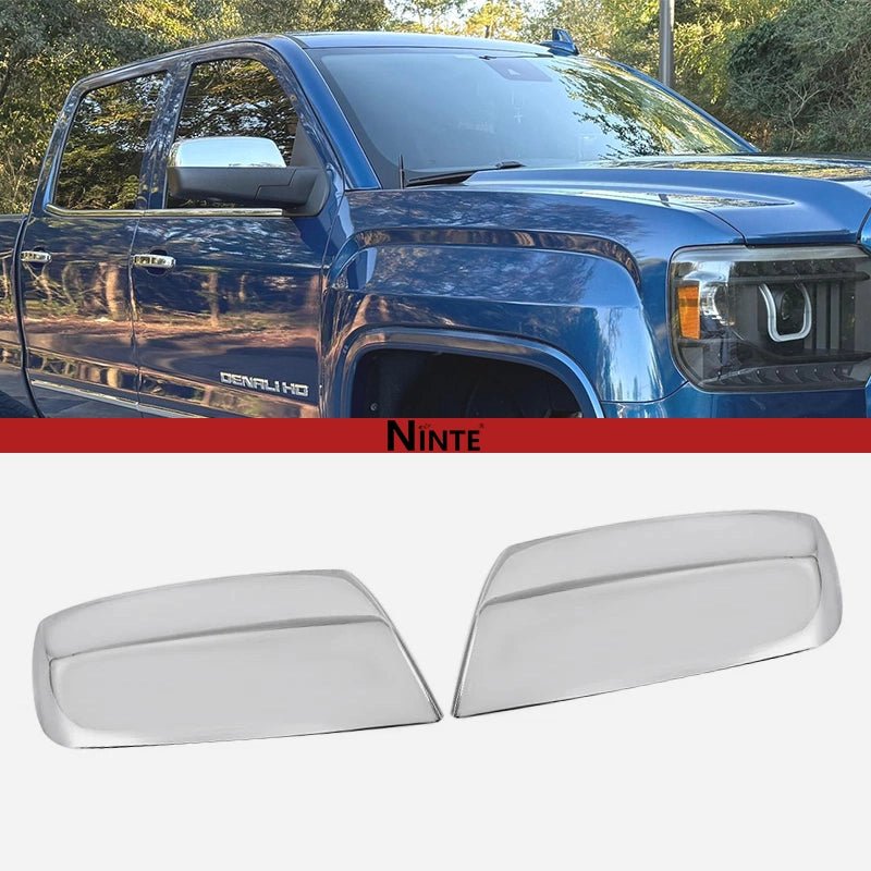 NINTE Mirror Caps Top Half For 2014 - 2018 Silverado & Sierra 1500 2500 3500 - NINTE