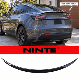 NINTE Rear Trunk Spoiler Wing Fit for Tesla Model Y 2020-2024 Painted Gloss Black One Piece Factory Style P Performance Without Logo - NINTE
