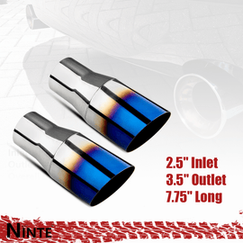 NINTE Pack of 2 Blue Burnt Exhaust Tip 2.5