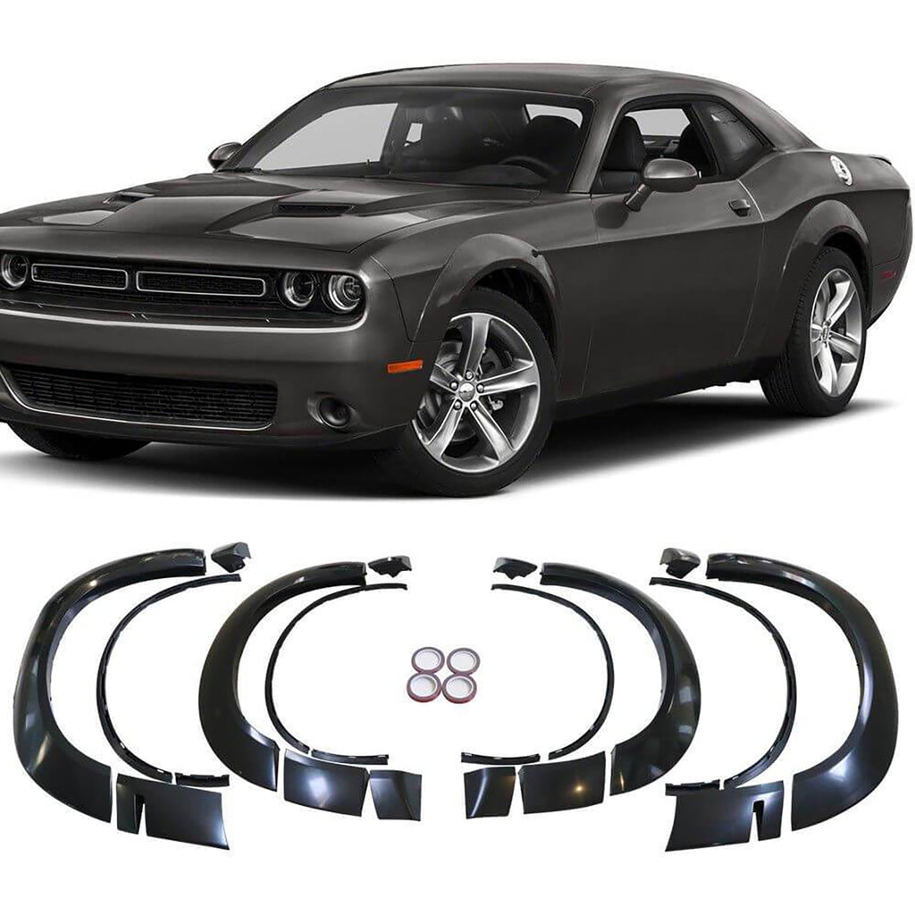 NINTE For 2015-2023 Dodge Challenger Base/SXT/RT/TA/GT/SRT/Scat-Pack Wheel Fender Flares DM Style Unpainted PP