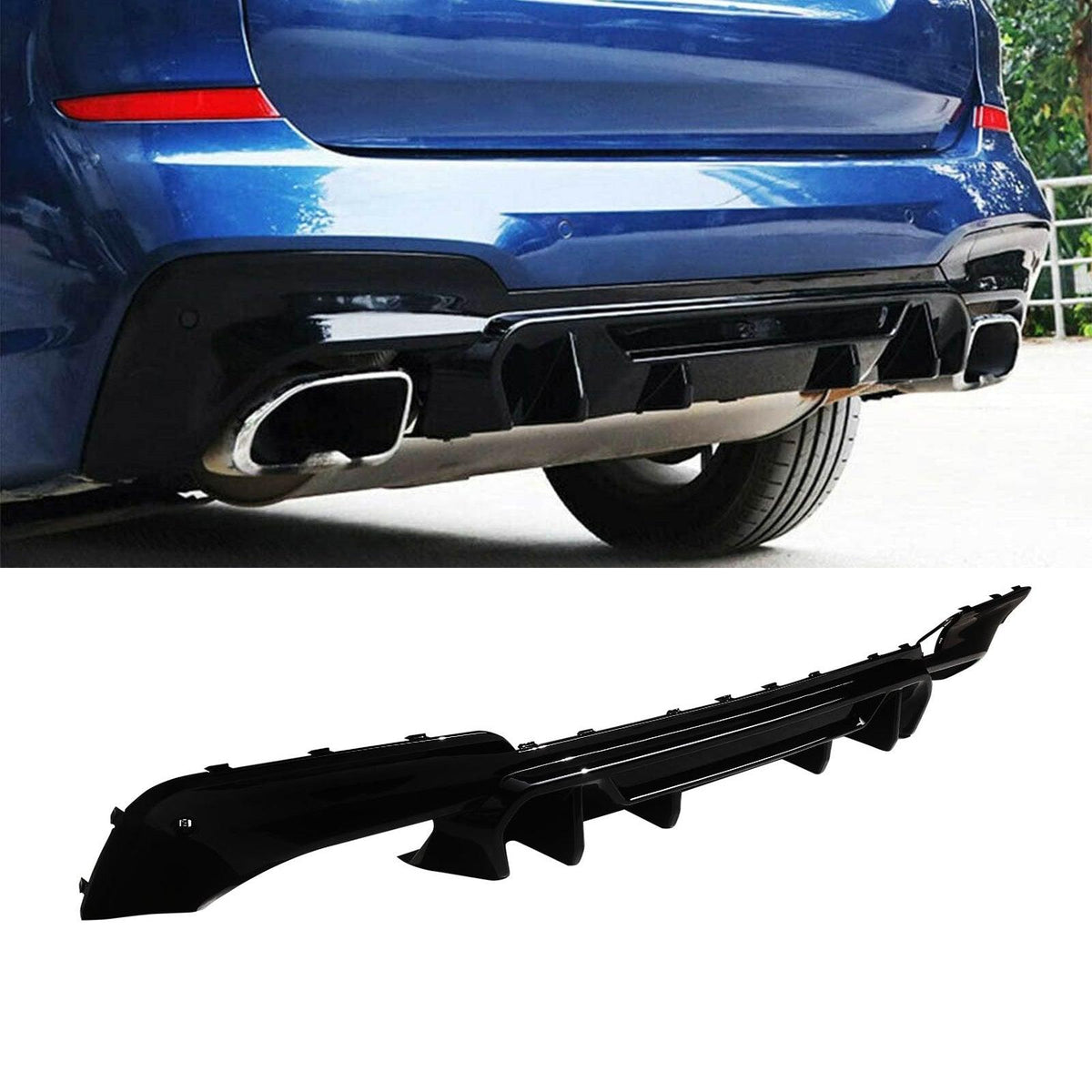 NINTE For 2018-2021 BMW G01 X3 M-Sport M40i ABS Rear Diffuser Rear ...