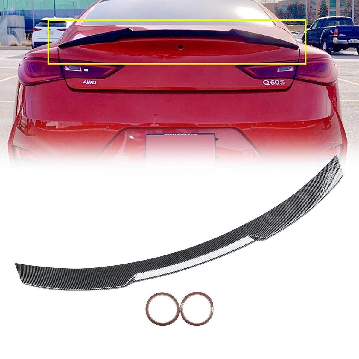 NINTE For 2017-2023 Infiniti Q60 Painted M4 Style Rear Spoiler Trunk ...