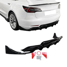 Charger l&#39;image dans la galerie, NINTE-Rear-Diffuser-For-2017-2022-Tesla-Model-3-ABS-gloss-black