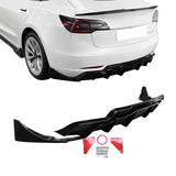 NINTE Rear Diffuser For 2017-2023 Tesla Model 3 ABS Rear Bumper Lip Diffuser with Aprons Splitters 3PC