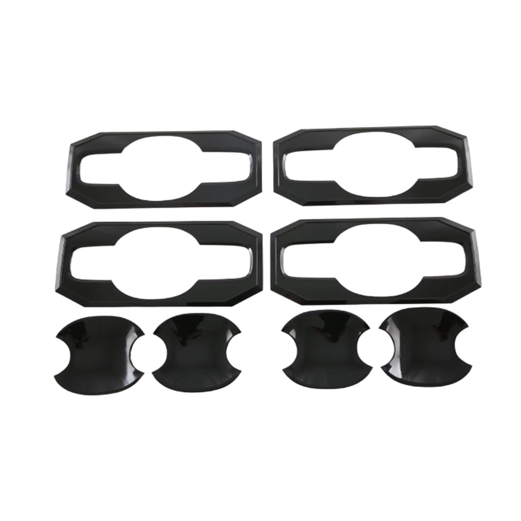 NINTE Door Handle Bowl Covers For 2022 2023 Toyota Tundra ABS Gloss Black