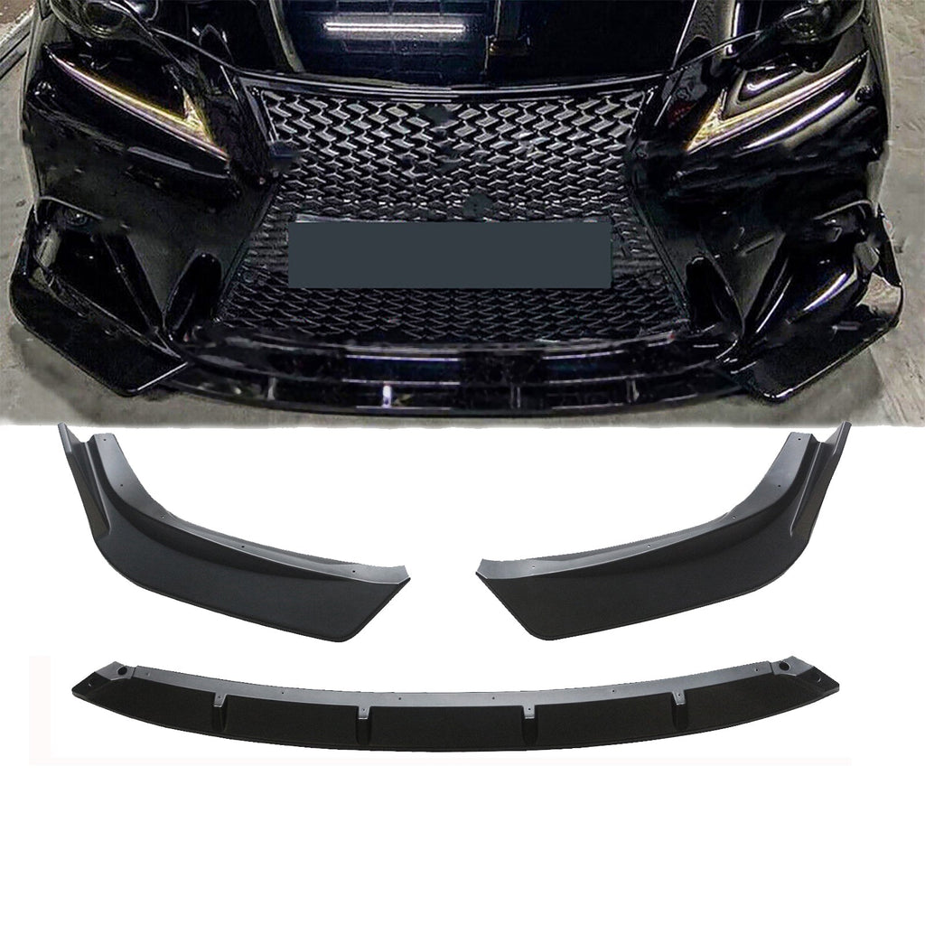 Ninte Front Lip For 2014-2016 Lexus F Sport Bumper Lower Spoiler Splitter 3 Pcs Abs Matte Black Lip