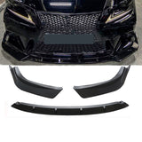 NINTE Front Lip For 2014-2016 Lexus F Sport Front Bumper Lower Spoiler Splitter 3 PCs ABS Lip