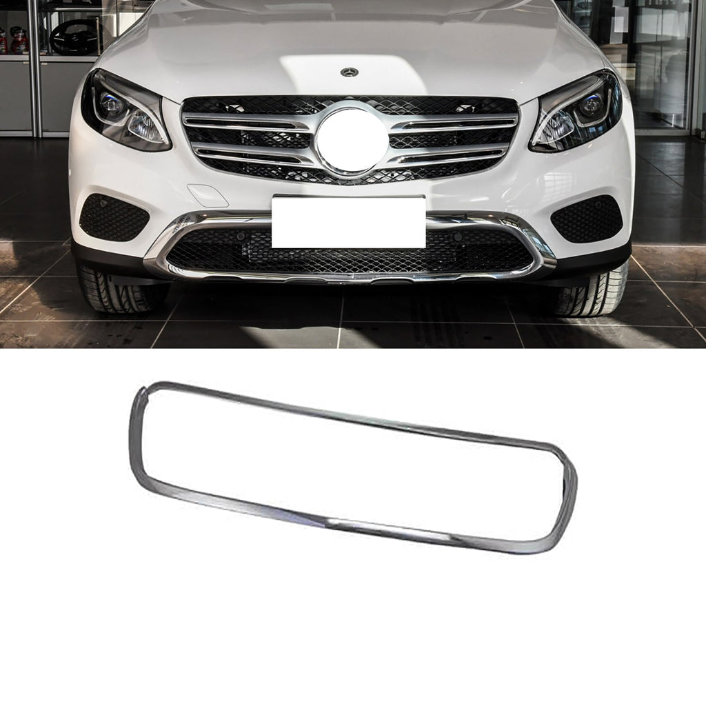 NINTE Grille Frame Cover For 2015-2019 Mercedes-Benz GLC ABS Chrome Grill Trim