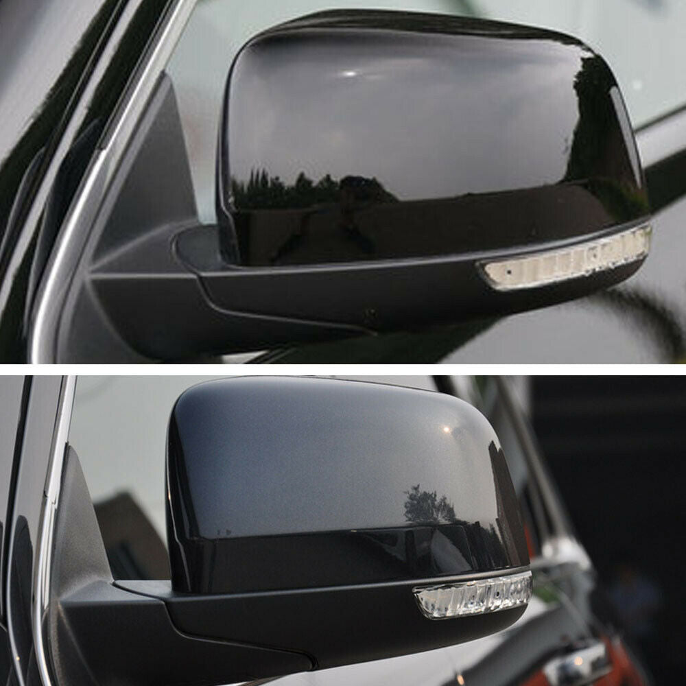 NINTE Mirror Covers for 2011-2022 Jeep Grand Cherokee 2011-2023 Dodge Durango ABS Gloss Black A PairHalf Overlays