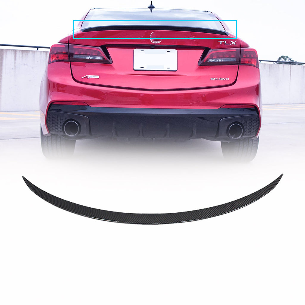 NINTE For 2015-2023 Honda Acura TLX Rear Spoiler ABS Carbon Fiber Style Trunk Wing