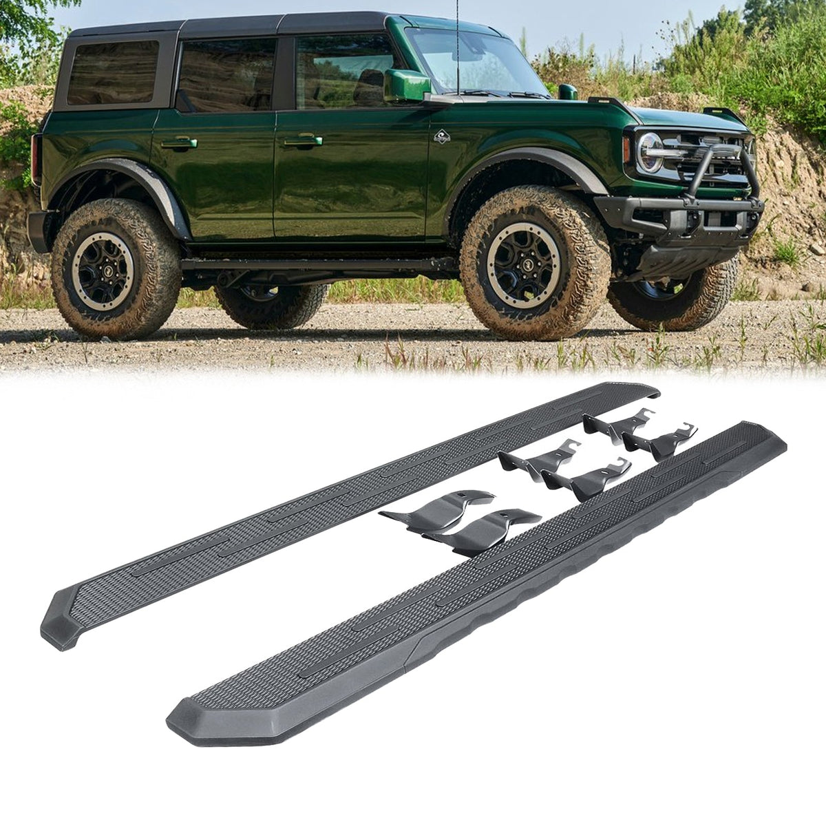 NINTE Running Boards Side Step Bar For 2021-2024 Ford Bronco 4 Door ...