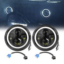 Charger l&#39;image dans la galerie, NINTE 7&quot; Round LED Headlights Halo Angle Eyes Pair Universal Fit