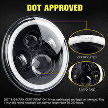 Load image into Gallery viewer, NINTE 7&quot; Round LED Headlights Halo Angle Eyes Pair Universal Fit