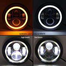 Load image into Gallery viewer, NINTE 7&quot; Round LED Headlights Halo Angle Eyes Pair Universal Fit