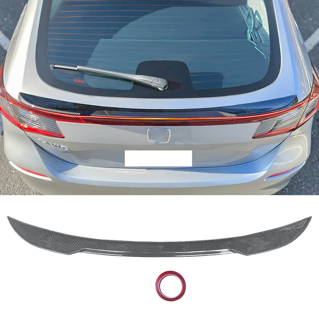 NINTE For 2022-2023 Honda Civic Hatchback Rear Spoiler ABS Carbon Fiber Look