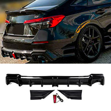 Load image into Gallery viewer, NINTE For 2022-2024 11th Honda Civic Sedan Rear Diffuser with LED Light Corner Spats ABS