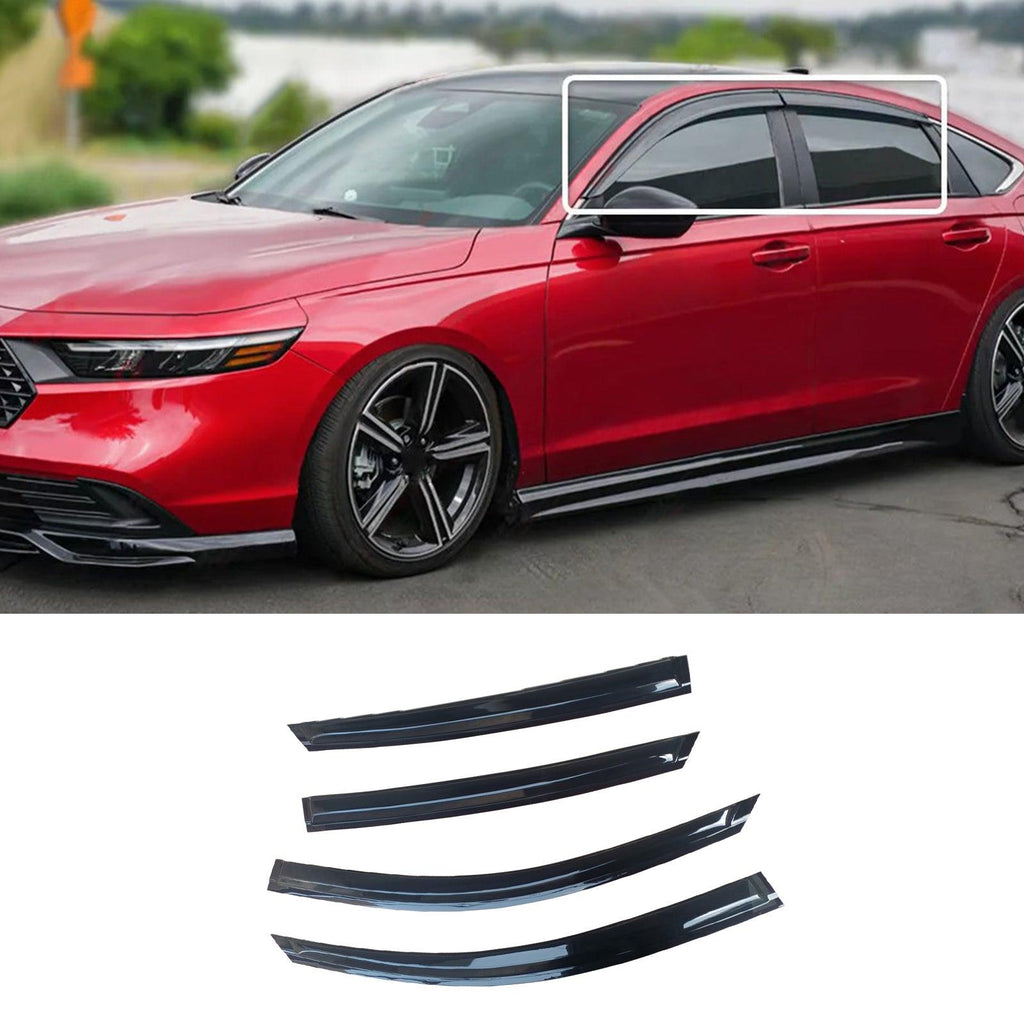 NINTE For 2023-2024 HONDA ACCORD 11th Gen Black Trim Window Visor Rain Guard With Clips