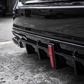 NINTE for 2023 2024 Honda Accord Gloss Black Rear Diffuser with Tailpipe Rear Bumper Bumper with Brake Light - NINTE