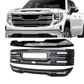 NINTE For 2022 - 2025 GMC Sierra 1500 AT4 SLT Grille Cover ABS Mesh Style with Camera Hole Non - replacement - NINTE