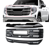 NINTE For 2022-2024 GMC Sierra 1500 AT4 SLT Grille Cover ABS Mesh Style with Camera Hole Non-replacement