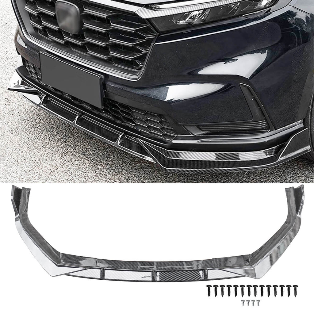 NINTE Front Lip For 2023-2024 Honda CR-V CRV ABS 3 Pieces Carbon Fiber Look