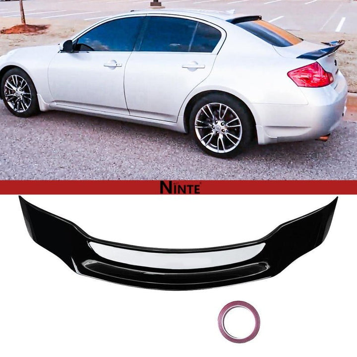NINTE Rear Spoiler For 2007 - 2015 Infiniti G37 G35 Q40 R Style ABS Trunk Spoiler Rear Wing - NINTE