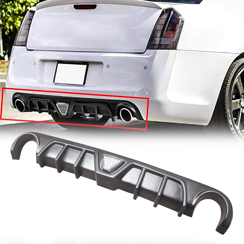 NINTE Rear Diffuser Fit for 2012-2014 Chrysler 300 SRT ABS with Brake Light Rear Bumper Diffuser Rear Bumper