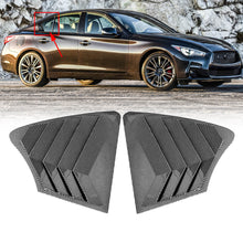 Load image into Gallery viewer, NINTE For 2014-2023 Infiniti Q50 Rear Side Window Louvers Cover 2Pcs Carbon Fiber Look