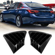 Load image into Gallery viewer, NINTE For 2014-2023 Infiniti Q50 Rear Side Window Louvers Cover 2Pcs  Gloss Black