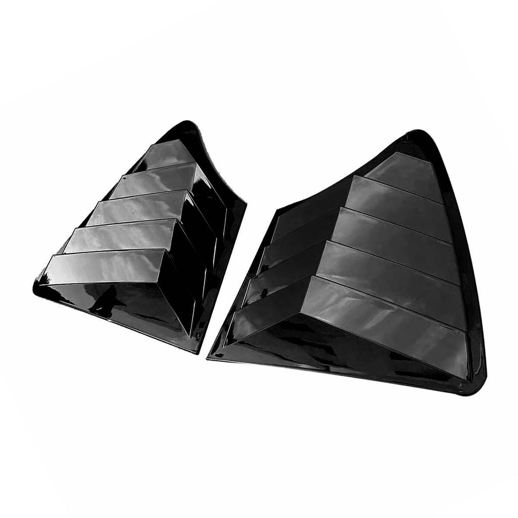 NINTE For 2014-2023 Infiniti Q50 Rear Side Window Louvers Cover 2Pcs Gloss Black