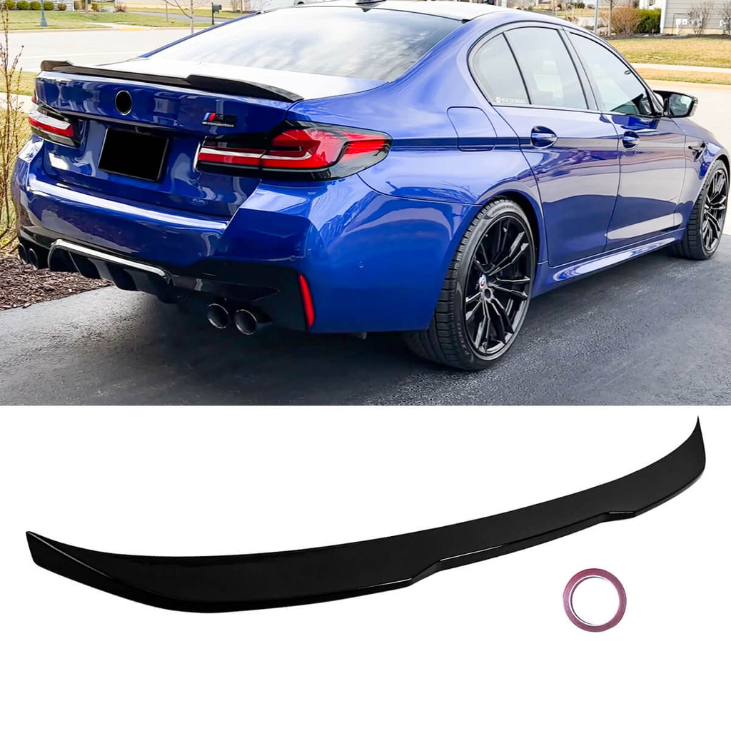 NINTE For 2017-2023 BMW 5 Series G30 G38 F90 M5 ABS Trunk Wing Spoiler CS Style Gloss Black