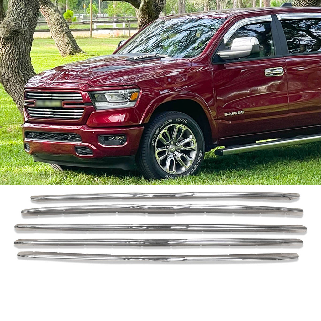 Red Front Grille Insert Covers For Dodge Ram 1500 (2019-2021) - Easy Snap-On Trim