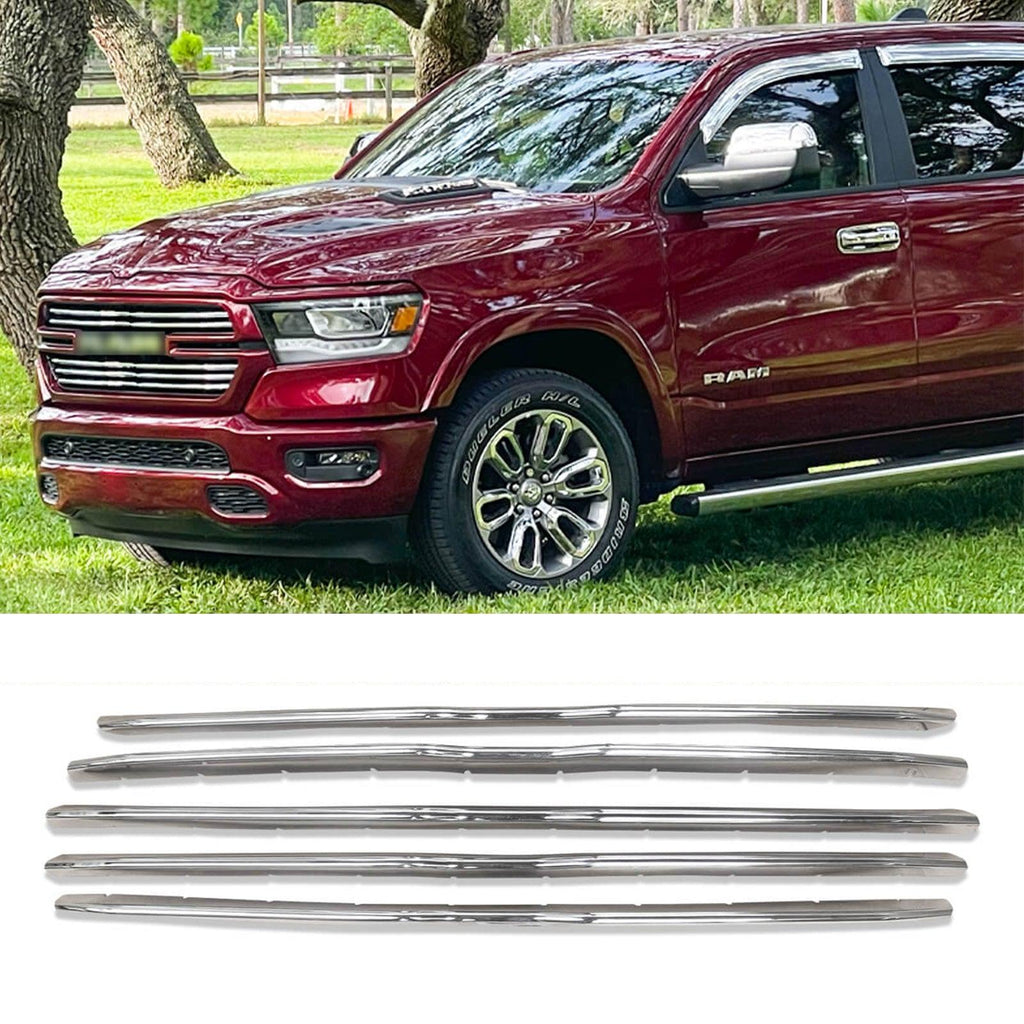 NINTE Grill Cover For 2019-2022 Dodge Ram 1500 Grille Overlay Inserts 5 Pieces Trim