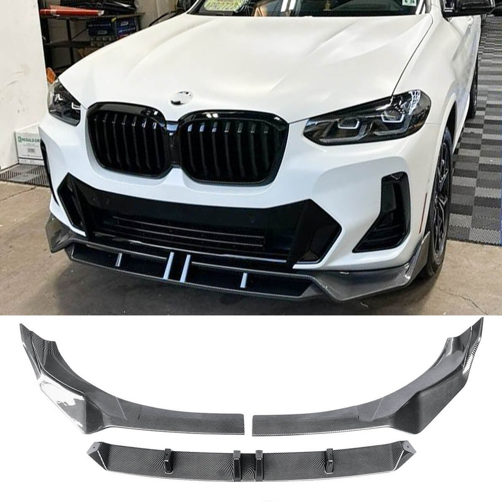 NINTE Front Lip For 2021 2022 2023 BMW X3 X4 Carbon Fiber Look