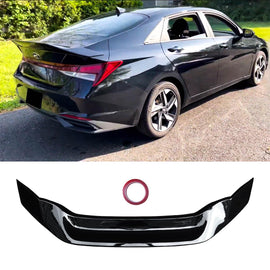 NINTE For 2021 - 2025 Hyundai Elantra Spoiler Duckbill Gloss Black Highkick R Style - NINTE