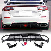 Load image into Gallery viewer, NINTE For 2022-2024 11th Gen Honda Civic Hatchback Rear Diffuser ABS Gloss Black