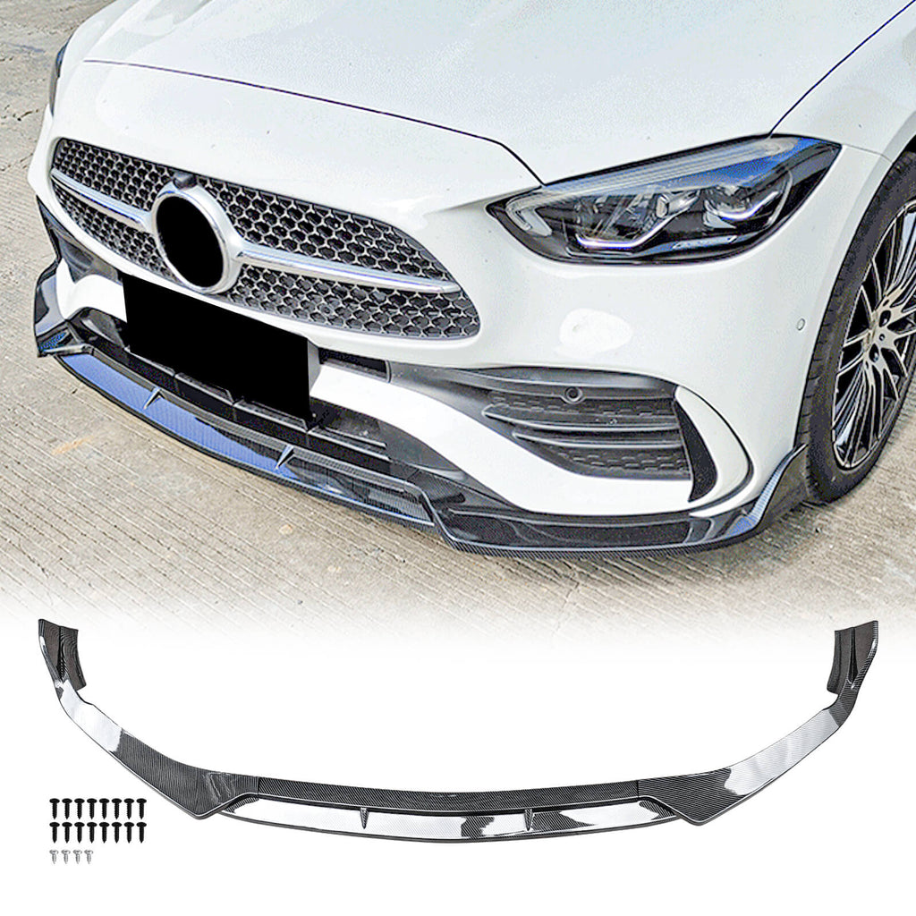 NINTE for Mercedes-benz C Class W206 C300 AMG Line Front Bumper lip Carbon Fiber Look