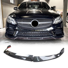 Load image into Gallery viewer, NINTE Front Lip for 2019-2021 Benz W205 2019-2023 C205 A205 C-Class Sport C300 ABS 3PCs Front Bumper Splitters