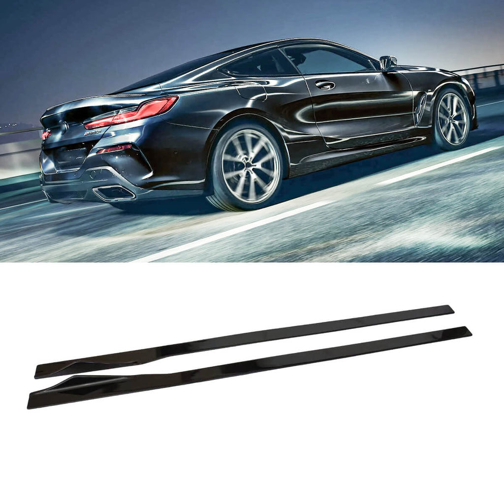 NINTE For BMW 8 Series G15 G14 Two Doors Side Skirts ABS Gloss Black