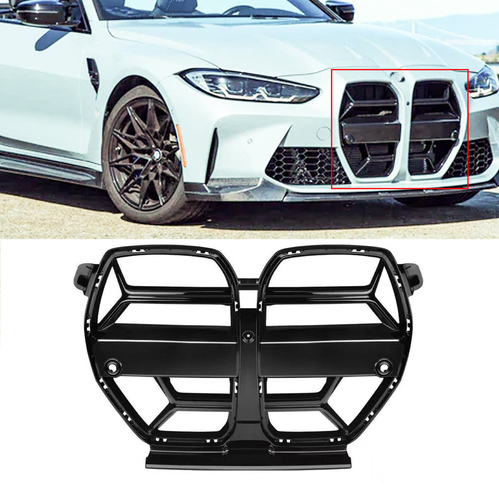 NINTE For BMW G80 G81 M3 G82 G83 M4 Front Grille ABS Gloss Black