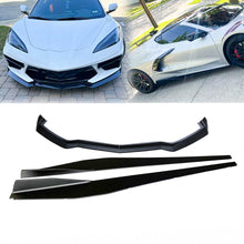 Load image into Gallery viewer, NINTE For 2020-2023 Chevy Corvette C8 Front Lip Side Skirts Matte Black  