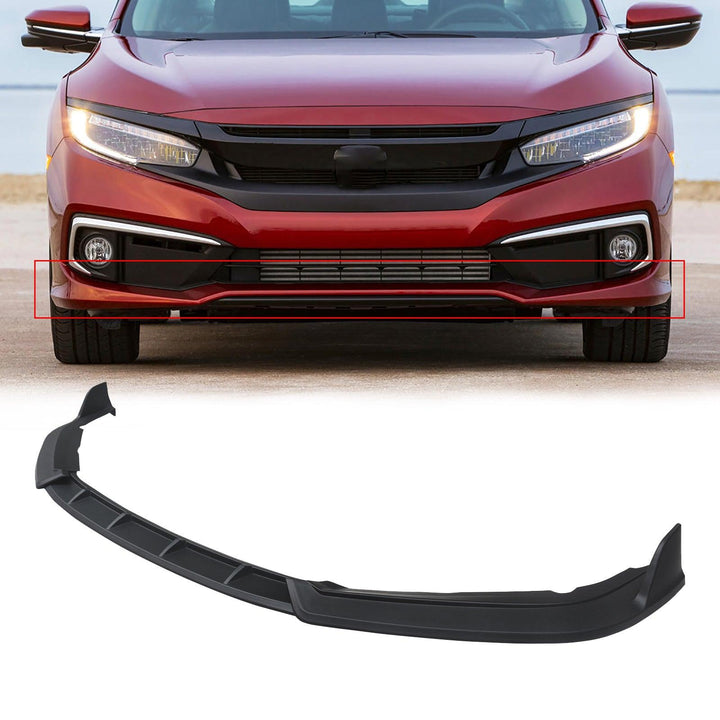 NINTE For 2019 - 2021 Honda Civic Sedan 10th Gen FC1/FC2/FC5 Facelift Front Bumper Lip Splitter 3 Pieces PP Painted - NINTE