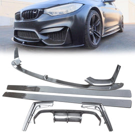NINTE For 2015 - 2020 BMW F80 M3 F82 F83 M4 Front Lip Side Skirts Diffuser Performance ABS Body Kits - NINTE