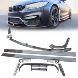 NINTE Front Lip Side Skirts Diffuser For 2015-2020 BMW F80 M3 F82 F83 M4 Performance ABS Body Kits
