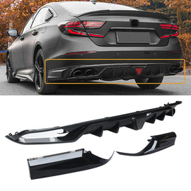 NINTE Rear Diffuser W/Led Brake Light For 2018 - 2022 Honda Accord including Corner Apron Spats - NINTE
