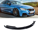 NINTE Front Bumper Lip For 2012-2018 BMW F30 3-Series M Tech Gloss Black Front Splitter