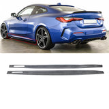 NINTE Side Skirts For 2021-2024 BMW 4 Series G22 G23 M Sport ABS Painted Side Body Extension Lips