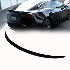 NINTE For 2017 - 2023 Tesla Model 3 Rear Spoiler ABS Trunk Wing Spoiler Splitter Carbon Fiber Look / Gloss Black - NINTE