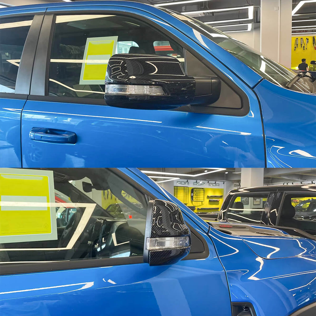 NINTE For 2019-2023 Dodge Ram 1500 Mirror Covers Carbon Fiber Look